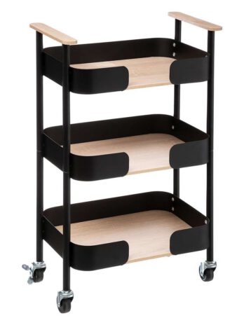 Five kolica kuhinjska blackwood 3 police 45.5×28.5x75cm metal crna