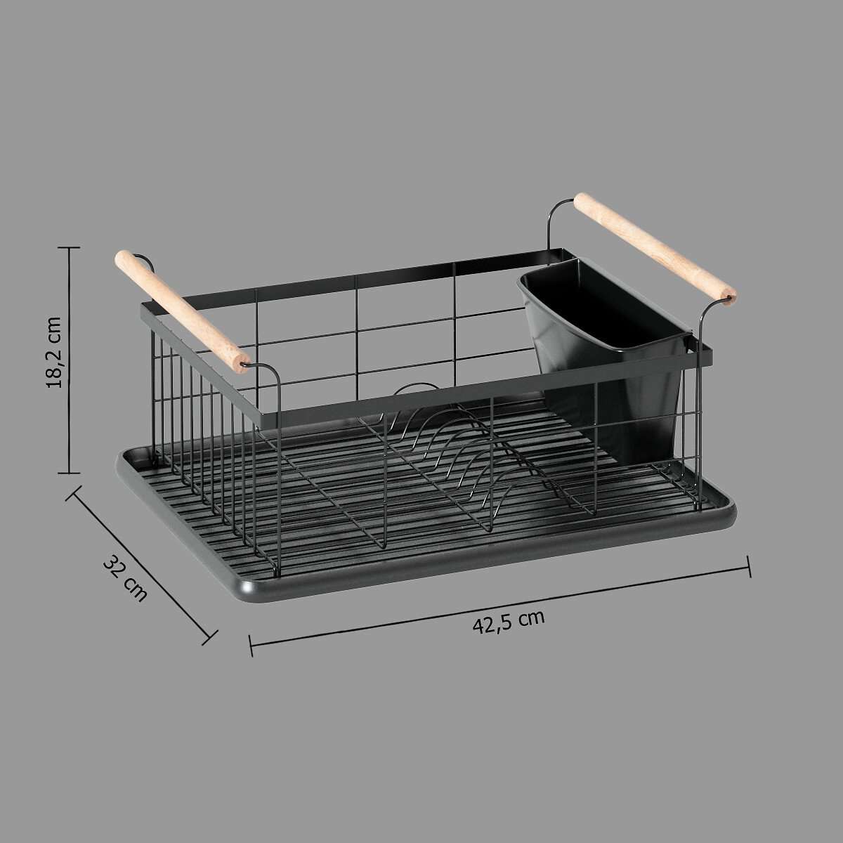 Five ocjeđivač posuđa blackwood 46.5x32x19.4cm metal crna - Image 5