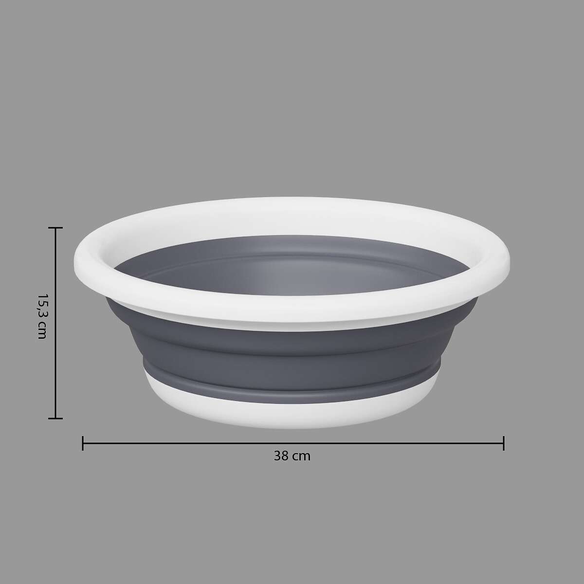 Five sklopivi lavor 8 l, sivi - Image 3