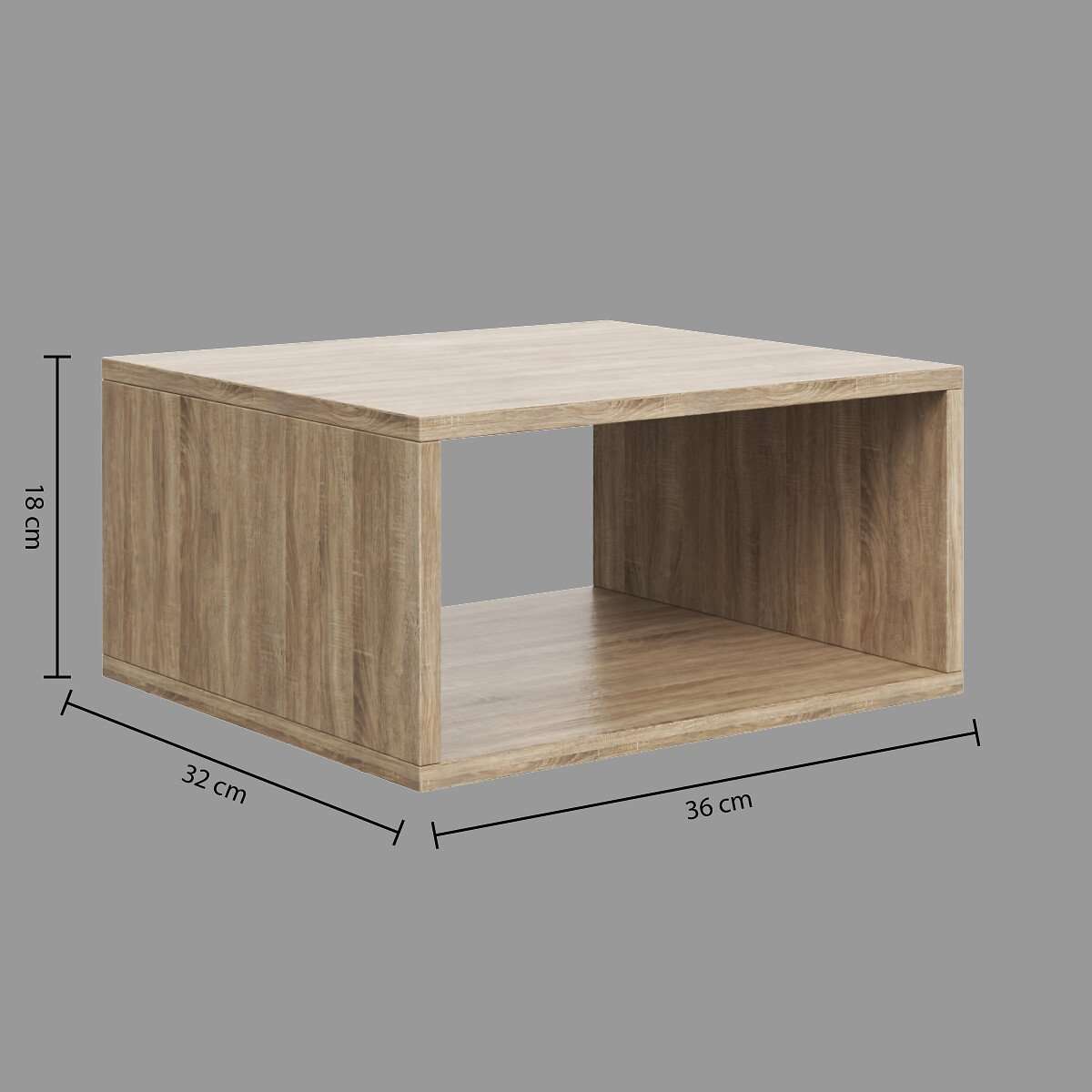Five zidna polica mix modul 36x32x18cm furnir, natural - Image 2