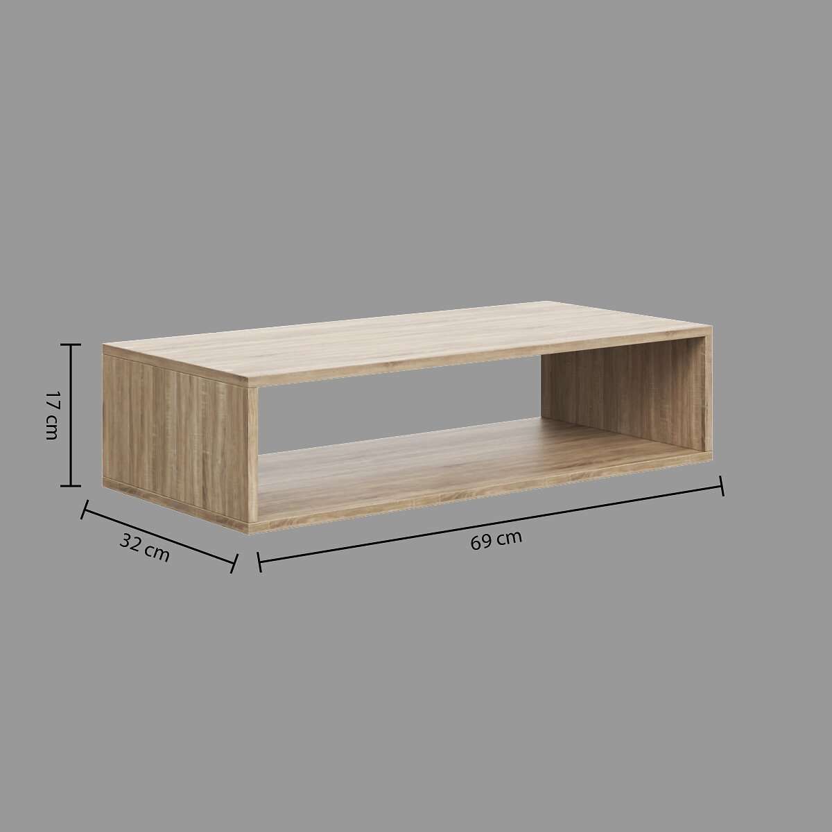 Five zidna polica mix modul 69x32x17cm furnir, natural - Image 4