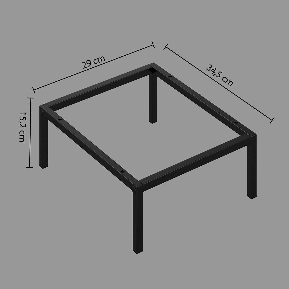 Five nogice za police modul 29x15.2x34.5cm metal crna - Image 2