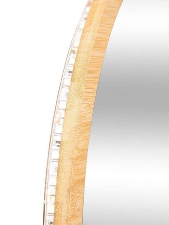Five zidno okruglo ogledalo led 57x3x57cm, bambus