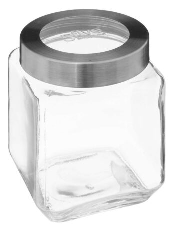 Five staklenka s poklopcem miro 1,2l 11,4×11,4×14,2cm staklo/nehrđajući čelik/polistiren/polipropilen prozirna