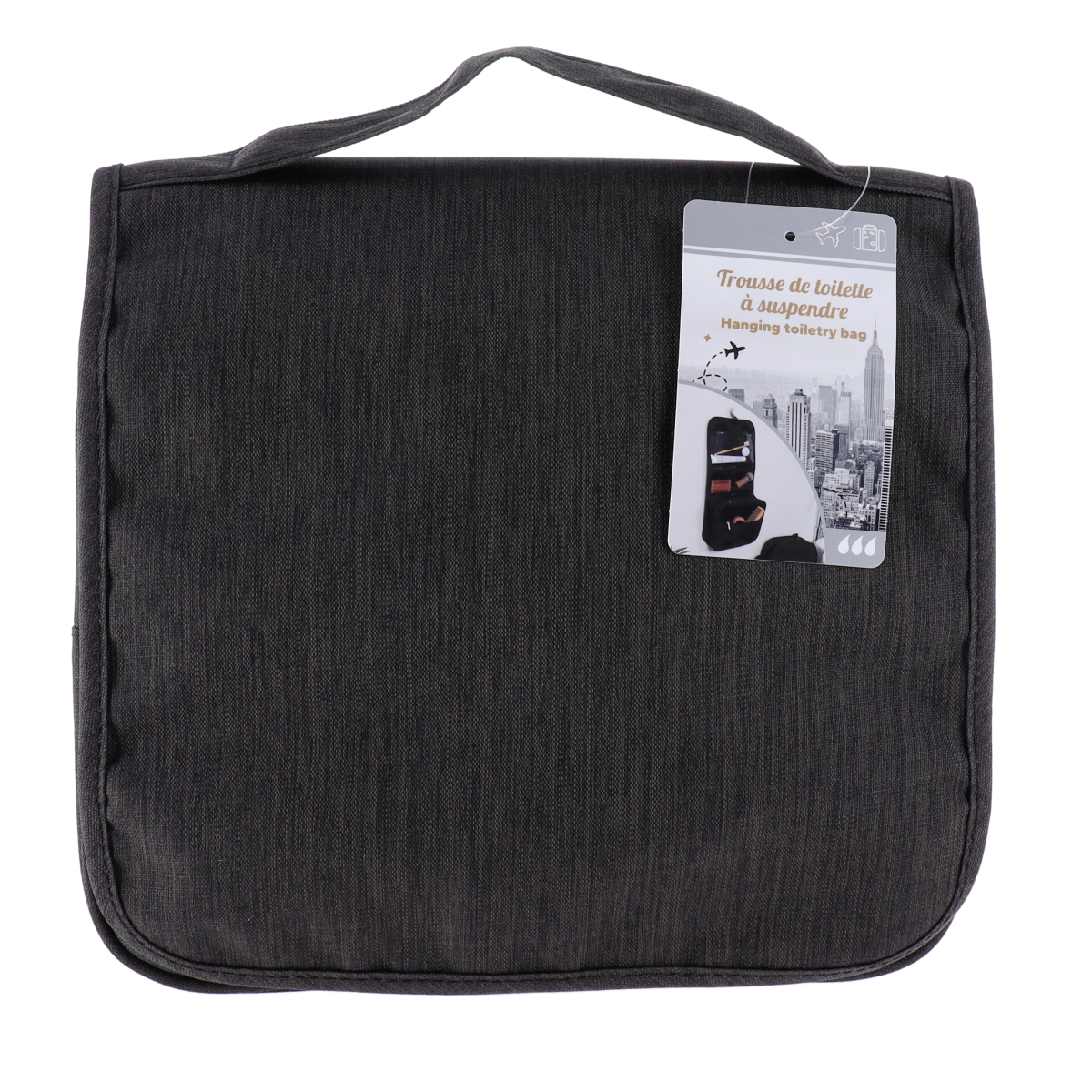 Tendance toaletna torbica heather sa preklopnim poklopcem, crna - Image 3