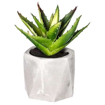 Atmosphera umjetno cvijeće u tegli sukulenti 7x14cm pvc/cement bijela - Image 2