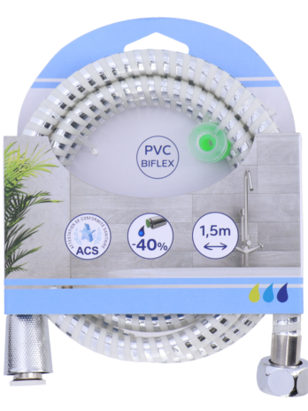 Tendance tuš crijevo 150cm pvc, bijelo/sivo