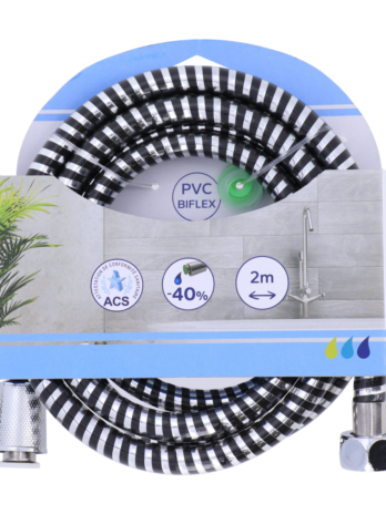 Tendance tuš crijevo 200cm rastezljivo pvc, crno/srebrno (hyd205)