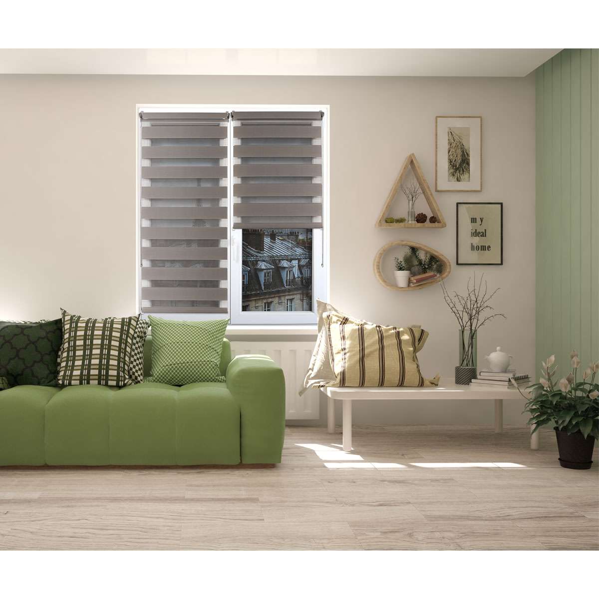 Luance rolo zavjesa zebra 120x180cm - taupe - Image 3