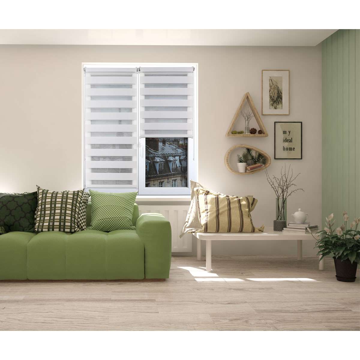 Luance rolo zavjesa zebra 60x90cm - svijetlo siva - Image 3