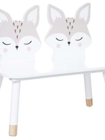 Atmosphera dječja klupa fox 56x28x52,5cm mdf/drvo bijela