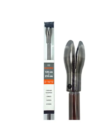 Luance set karniša, razvlačni, o16-19, 120-210 cm,tulip – grafitno crna