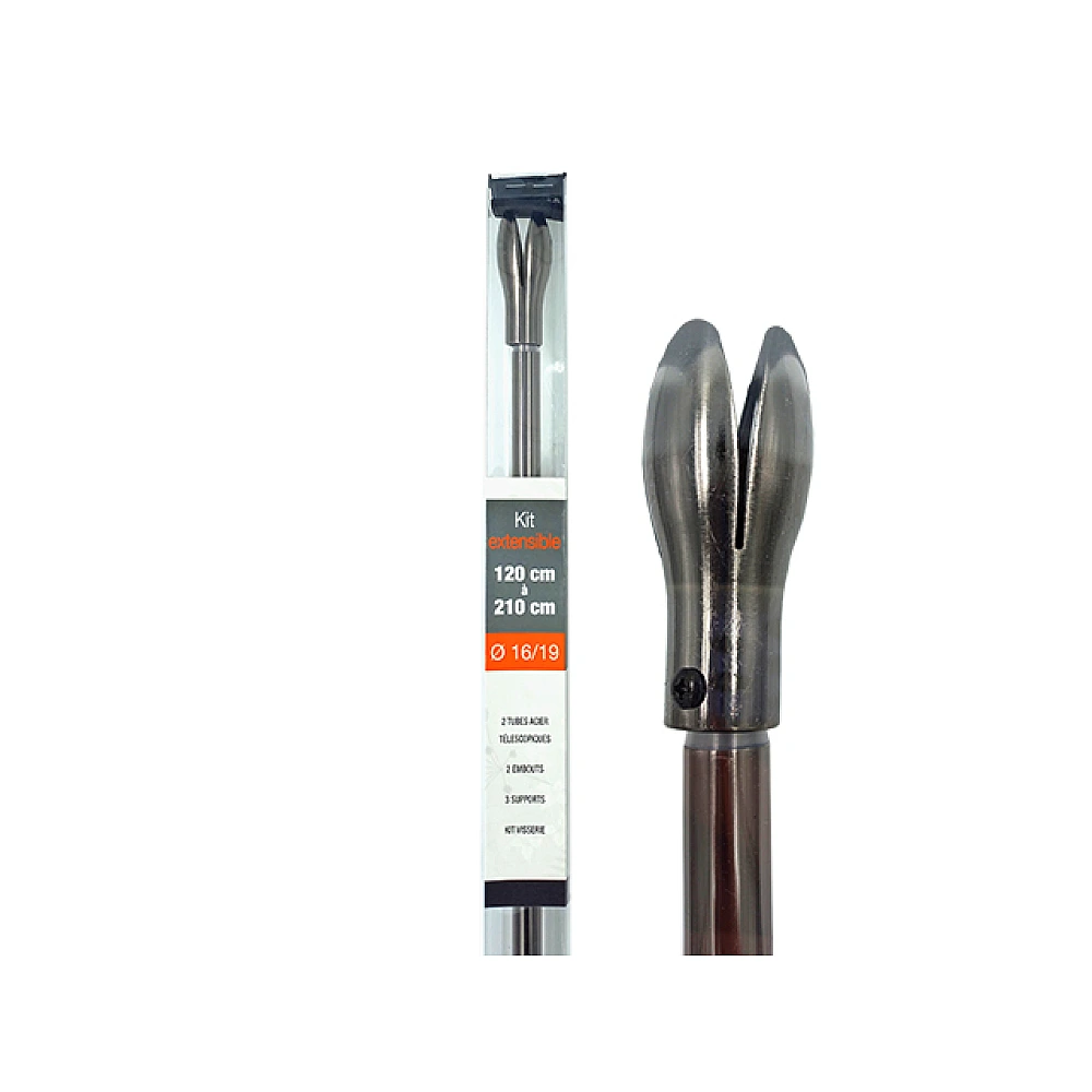 Luance set karniša, razvlačni, o16-19, 120-210 cm,tulip - grafitno crna - Image 2