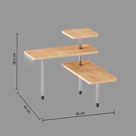 Five polica kuhinjska 45x43x38.5cm bamboo, inox, pvc bambus - Image 5