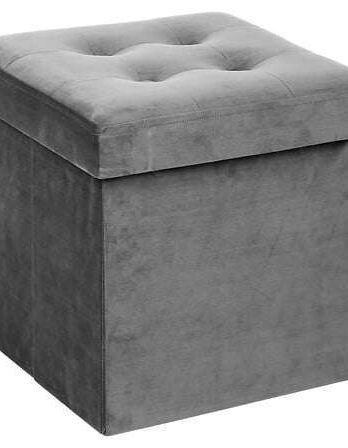 Atmosphera tabure ottoman 37,8×37,8×37,8cm mdf/poliuretan/poliester sivi