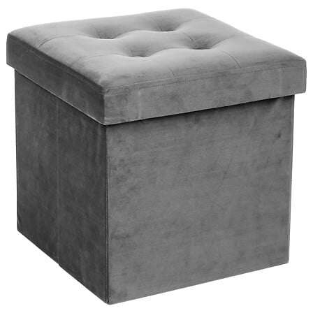 Atmosphera tabure ottoman 37,8x37,8x37,8cm mdf/poliuretan/poliester sivi - Image 3
