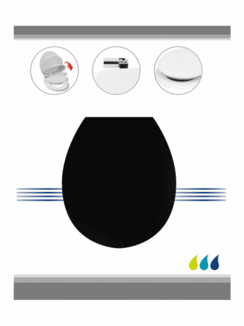 Tendance wc daska mdf sa krom okovima soft close, crna