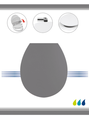 Tendance wc daska mdf sa krom okovima soft close, siva