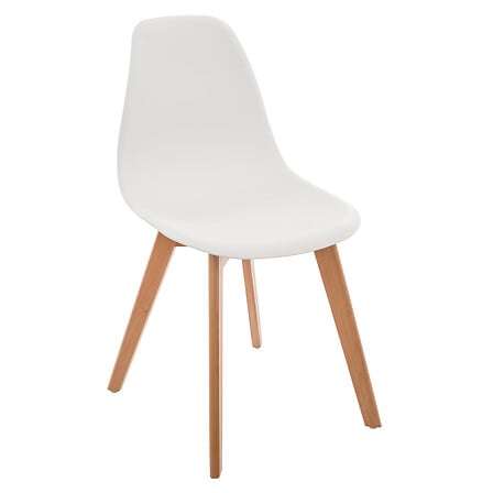 Atmosphera stolac lena 56x30,5x37cm polipropilen/drvo bijeli - Image 2