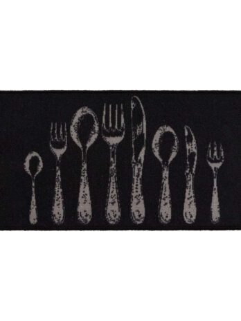 Luance kuhinjski tepih 50×120 cm dekor poliamid – crni