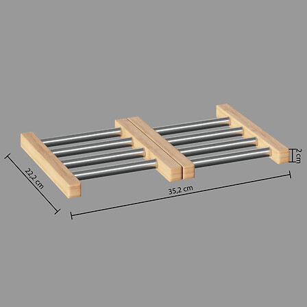 Five produživi stalak bambus, metal - Image 4