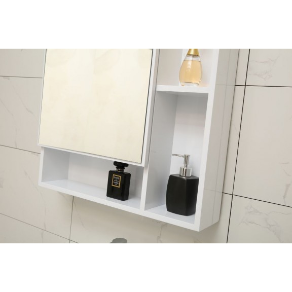 Inter Ceramic zidni pvc kupaonski ormarić sa ogledalom pvc, bijeli - Image 4