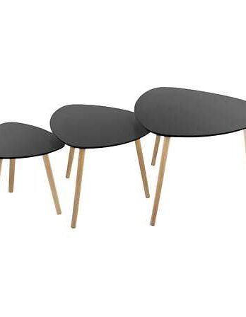 Atmosphera stolić mileo set 3/1 60x60x45 mdf crna