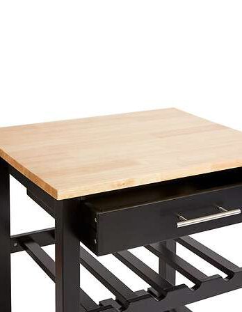 Five kolica kuhinjska s 3 police i ladicom 58x48x87cm mdf/pvc, crna