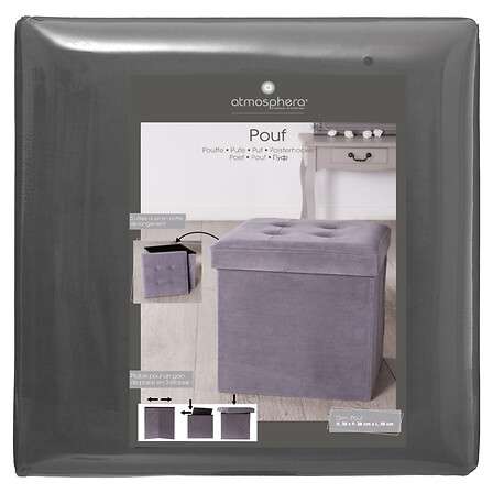 Atmosphera tabure ottoman 37,8x37,8x37,8cm mdf/poliuretan/poliester sivi - Image 4