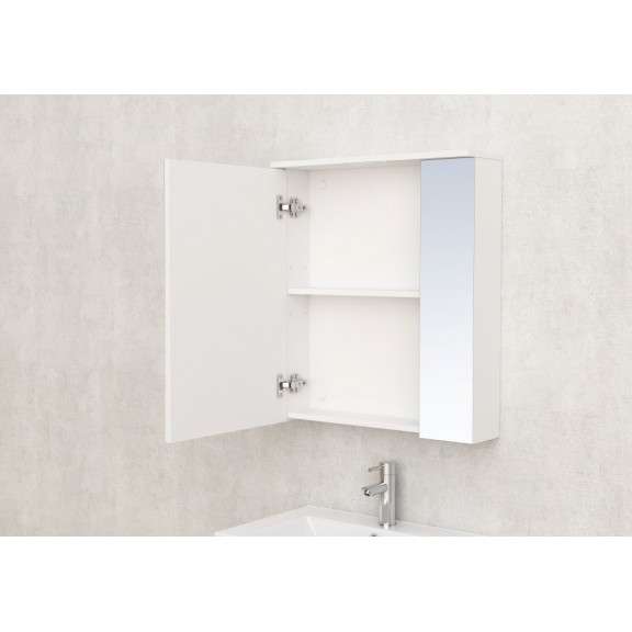 Inter Ceramic monca zidni kupaonski ormarić s ogledalom 60x17x70 cm, bijeli - Image 2