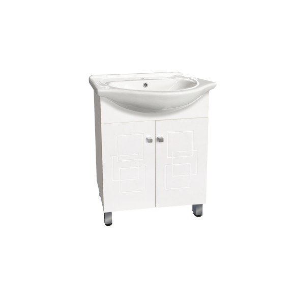 Inter Ceramic samostojeći pvc kupaonski ormarić sa umivaonikom 60x85x43 cm, bijeli - Image 3