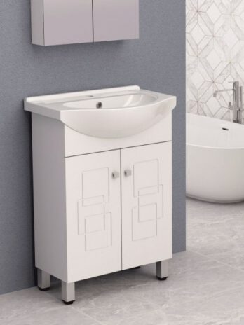 Inter Ceramic samostojeći pvc kupaonski ormarić sa umivaonikom 60x85x43 cm, bijeli