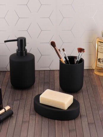 Tendance čaša stoneware sa gumenim efektom, crna
