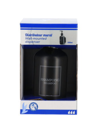 Tendance plastični dozator za sapun 380 ml sa nosačem za zid za učvršćavanje 3m, crni