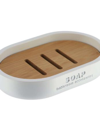 Tendance držač sapuna verona poliresin/bambus, bijeli