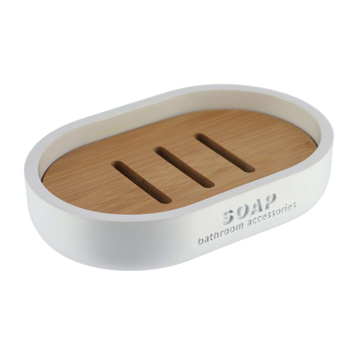 Tendance držač sapuna verona poliresin/bambus, bijeli