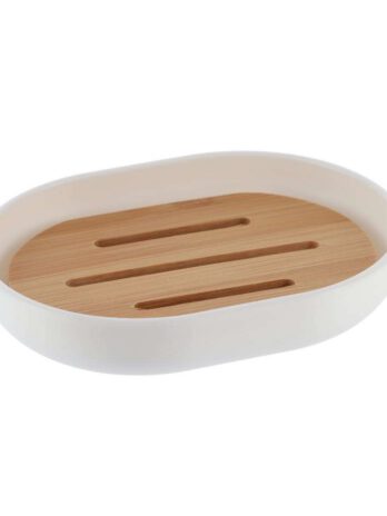 Tendance držač sapuna fano poliresin/bambus, bijeli