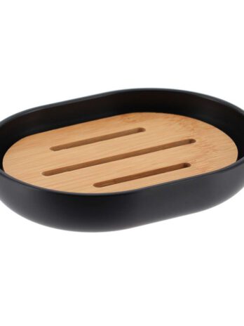 Tendance držač sapuna fano poliresin/bambus, crni