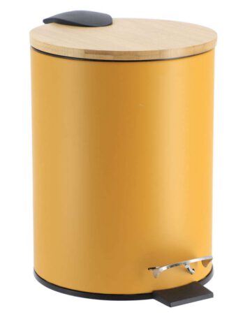 Tendance kanta za smeće na pedalu 3l soft close, metal/bambus, žuta