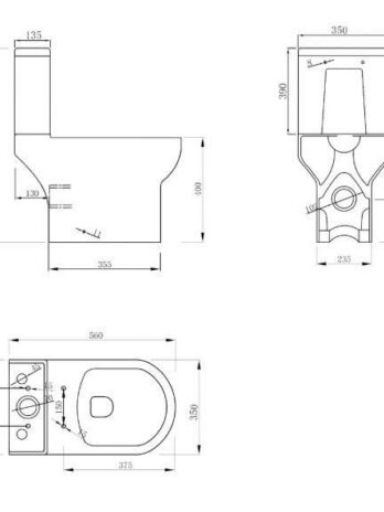 Inter Ceramic monoblok compact 56x35x40 cm – wc školjka + wc daska soft close + vodokotlić
