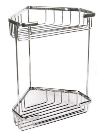 Tatay zidna kutna dvostruka polica, inox