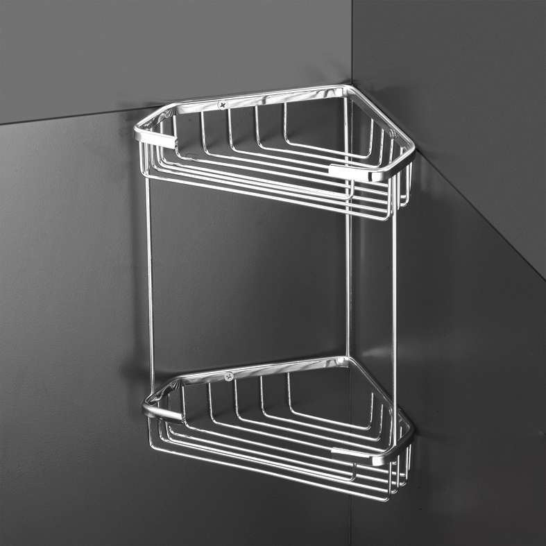 Tatay zidna kutna dvostruka polica, inox - Image 2