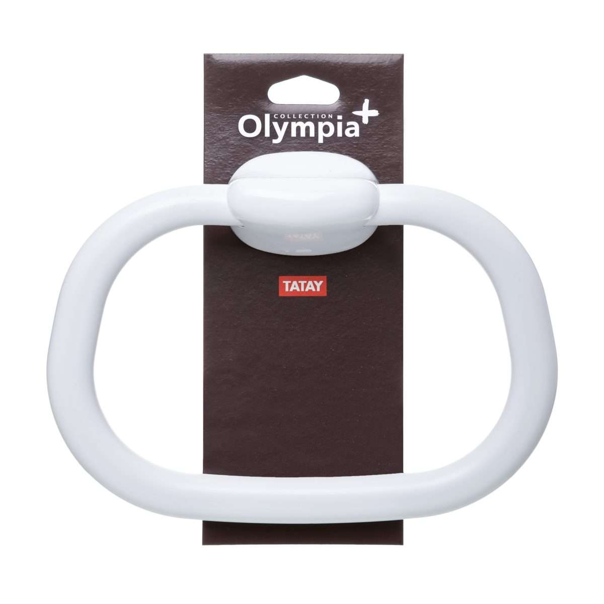 Tatay zidni držač ručnika ovalni olympia, bijeli - Image 3