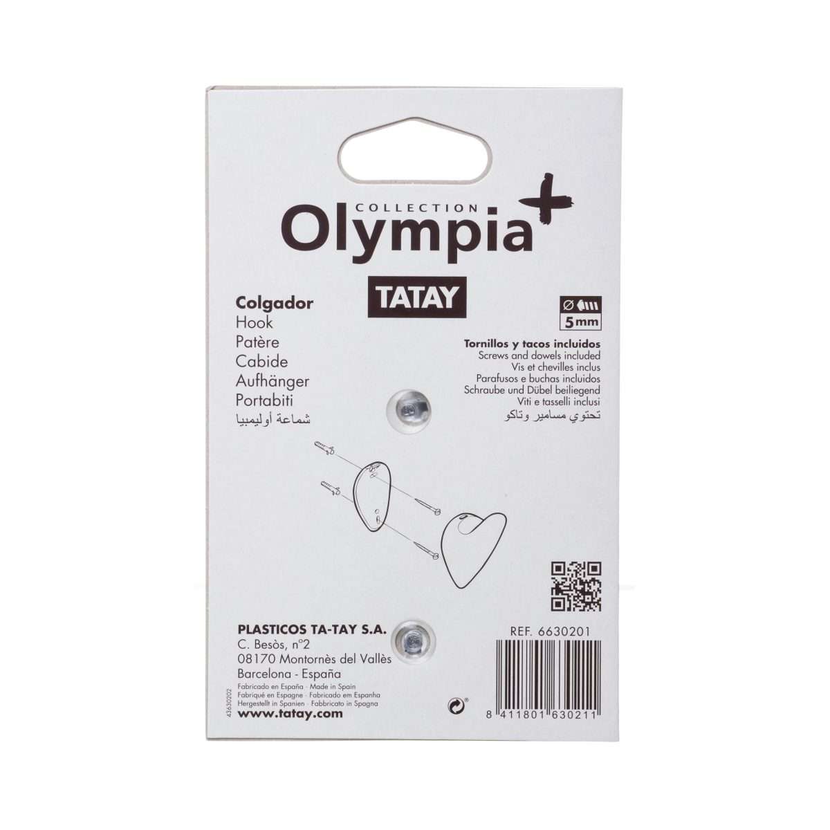 Tatay zidna vješalica olympia, bijela - Image 3
