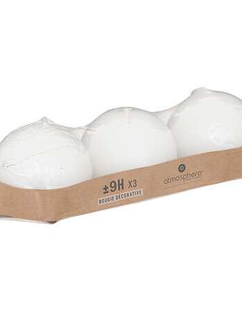 Atmosphera svijeće many kugla 6cm parafin bijele set 3/1