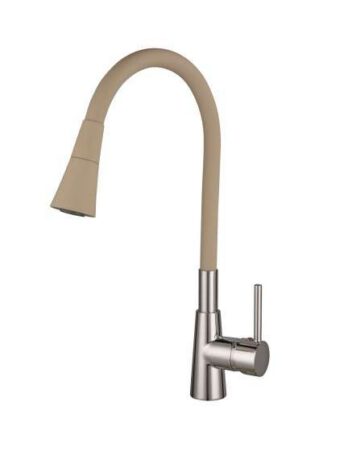 Inter Ceramic slavina za sudoper havana + set za ugradnju zinc/mesing kromirana/bež