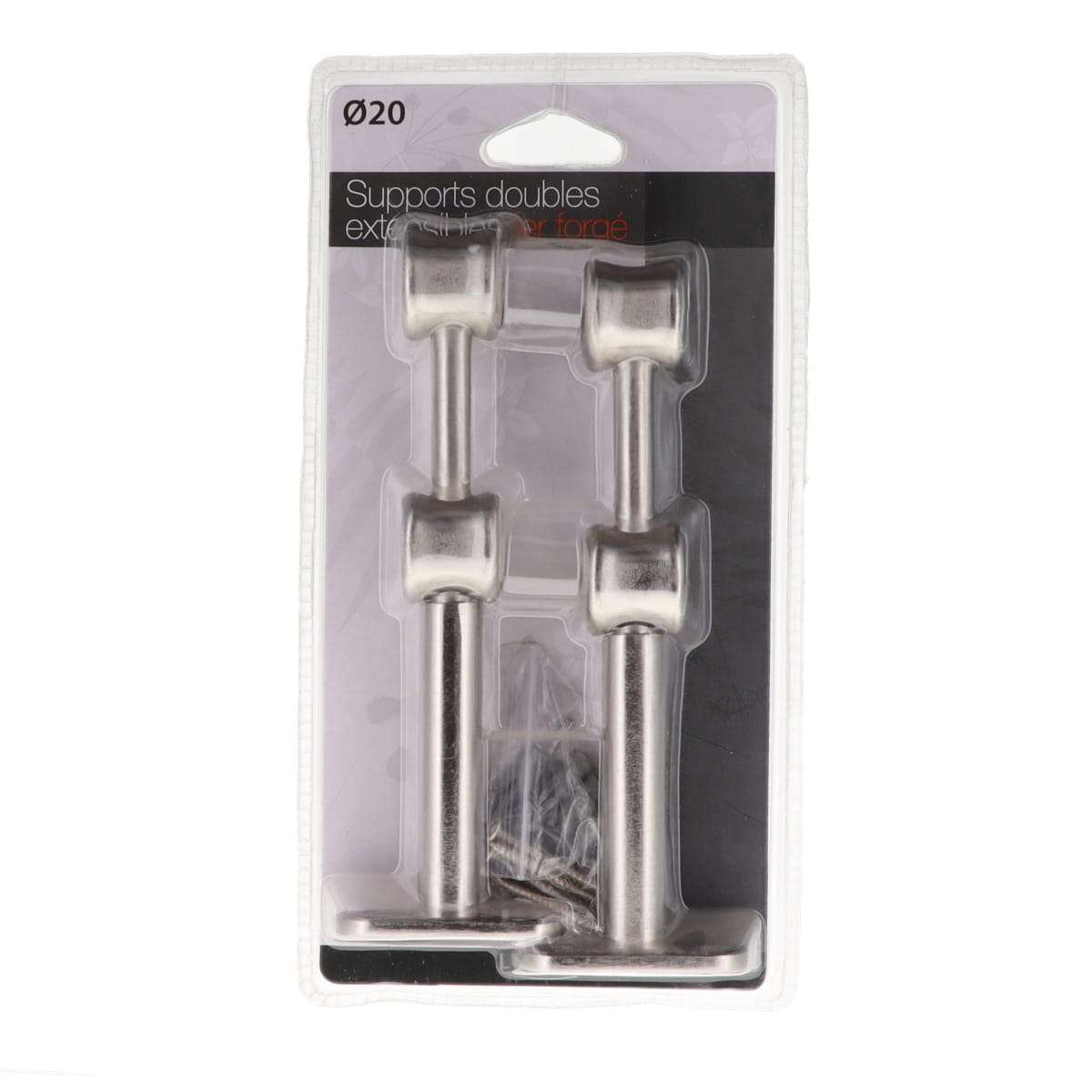 Luance nosač za metalnu karnišu eva 2, o20, dvostruki, 150mm - inox - Image 3