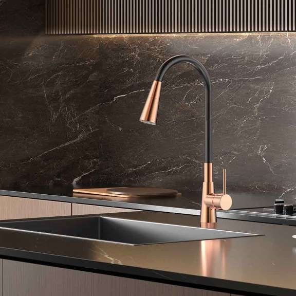 Inter Ceramic slavina za sudoper havana + set za ugradnju zinc/mesing brush rose gold - Image 2