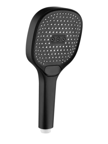 Inter Ceramic tuš ručica, 3 funkcije, pravokutna 12cm abs crna