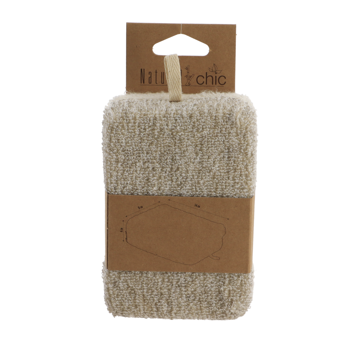 Tendance spužva za kupanje velika tkanina/bambus, taupe - Image 2